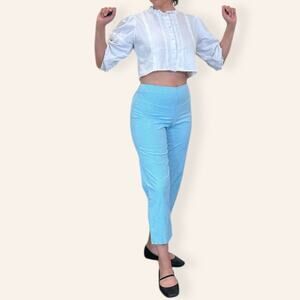 Blue and white checkered peddle pushers size 10